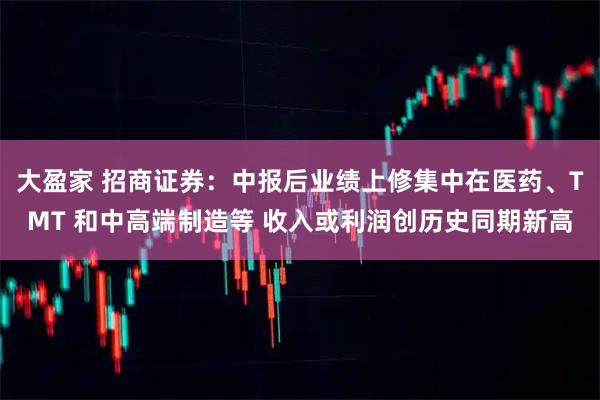 大盈家 招商证券：中报后业绩上修集中在医药、TMT 和中高端制造等 收入或利润创历史同期新高