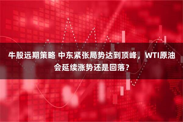 牛股远期策略 中东紧张局势达到顶峰，WTI原油会延续涨势还是回落？