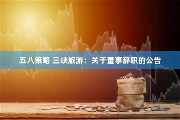 五八策略 三峡旅游：关于董事辞职的公告